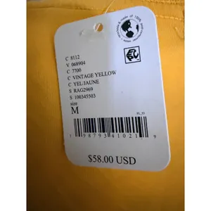 NWT‎ Free People Vintage Yellow Throwback Sports Tee M thumbnail 5