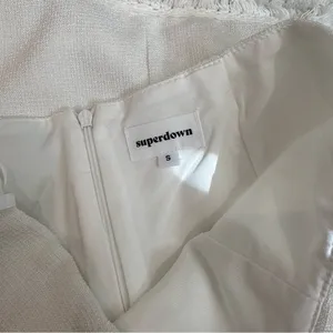superdown White Mini Skirt with Fringe Trim thumbnail 4
