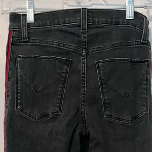 Hudson Zoeey High Rise Faded Black & Red Tuxedo Stripe Ankle Jeans 25 thumbnail 8