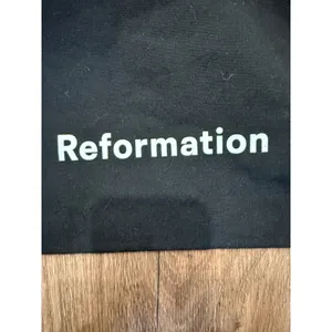 Reformation Black Canvas Tote Bag‎ Reusable Shopping Bag Minimalist thumbnail 3