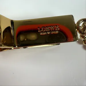 Loewe Anagram Glove Holder One Size Gold Tone Logo Ball Chain Made In Spain thumbnail 2
