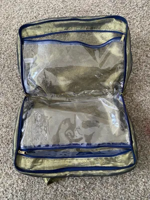 Patterned Vintage Travel Bag Set And Organizer Green thumbnail 2