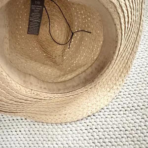 Vince Camuto Beige Straw Leopard Pony Hair Band Summer Hat Floppy Panama OS thumbnail 7