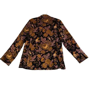 Sun N Sand Womens Small Quilted Jacket Floral Brown Black Fall Colors thumbnail 9