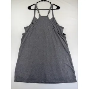Gray Sleeveless Mini Dress Built In Short Pockets XL Heathered Jersey Athleisure thumbnail 9