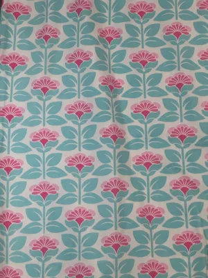 PajamaGram Floral Cotton Pajama Set Aqua Pink Women’s XL thumbnail 8