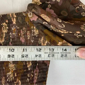 Wilfred size small grace midi sun dress brown white floral square neck boho thumbnail 9