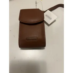 Vintage Tan Leather Coach Flip Phone Belt Carry Case Wristlet NWT thumbnail 2