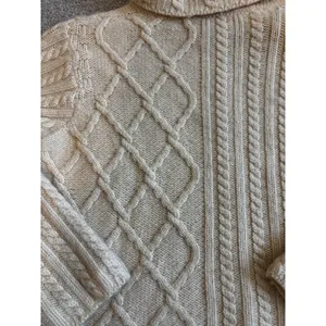 Carraig Donn Cardigan Sweater Cream Merino Wool Aran Knit Irish Fisherman thumbnail 4