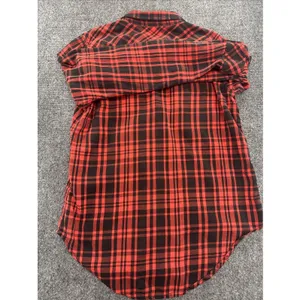 KAVU Women’s M Red Black Plaid Flannel Shirt Corduroy Elbow Patches Outdoor thumbnail 9
