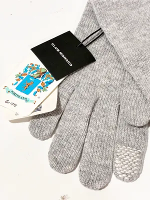 Club Monaco Portolano Ribbed Grey Glove Wool Blend NEW thumbnail 2