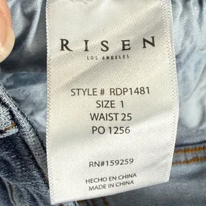 Risen Jeans Womens Size 1/25 Distressed High Rise Straight‎ Leg Raw Hem RDP1481 thumbnail 7
