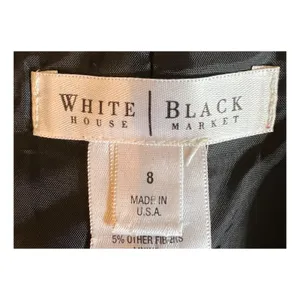 White House Black Market Skirt Size 8 Black White Pencil Lace Hem Lined Career thumbnail 2