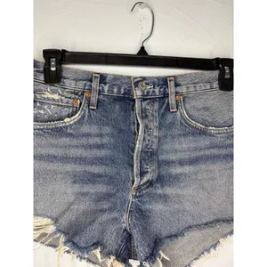 AGOLDE Parker Vintage Cut Off Denim Shorts Size 29 Distressed Button 3" Jorts thumbnail 2