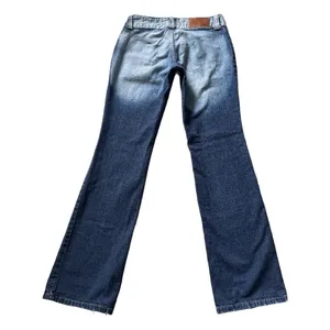 Womens Low Rise Flared Bootcut Jeans Blue Denim Y2K Boho Grunge ITLY 38 Coquette thumbnail 4