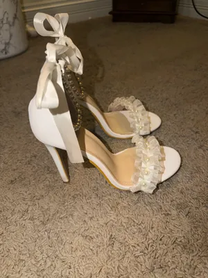 SheIn White pearl heels thumbnail 2