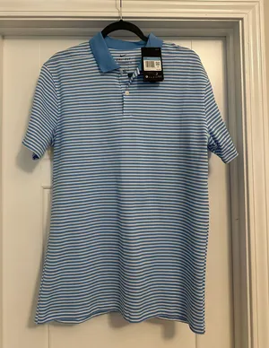 Nike striped blue polo thumbnail 1