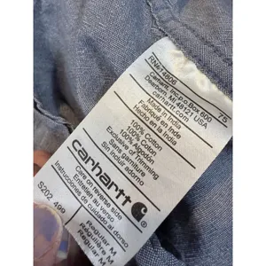 Carhartt Womens Blue Chambray Button Down‎ Shirt 100% Cotton Long Sleeve M thumbnail 4