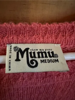 Show Me Your MuMu Coral Pink Floral Distressed Crewneck Sweater Size medium thumbnail 4