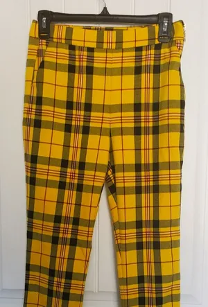 Zara XS yellow Plaid pants thumbnail 1
