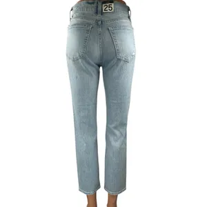 NEW Gap Cheeky Straight High Rise Blue Distressed Cropped Denim Jeans Size 25 thumbnail 3
