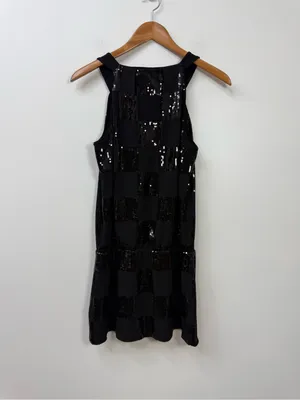 White House Black Market Sequin Check Halter Tunic Dress size S thumbnail 4