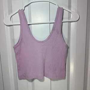 Out From Under Drew Tank Top Womens‎ L Purple Ribbed Cropped Scoop Neck Stretch thumbnail 3