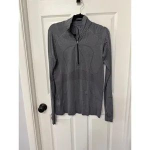 Lululemon Swiftly Tech 1/2 Zip Long Sleeve Heathered‎ Grey Size 12 Pullover thumbnail 2