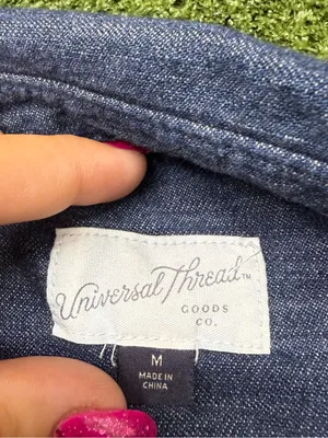 Universal Threads Jean Denim Popover Dress Mid Length Blue Conservative Cotton M thumbnail 4