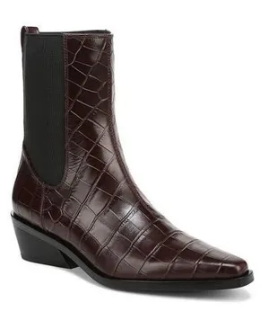 NEW Nordstrom Ainsley Croc-Embossed Brown Chelsea Ankle Boot 8.5 thumbnail 1