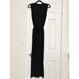 Diane von Furstenberg DVF Rawena Black Faux Wrap Jumpsuit Belted Size 4 thumbnail 3