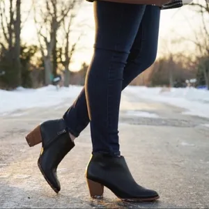 Madewell Billie Boots Black Leather Ankle Booties Western Boho thumbnail 1