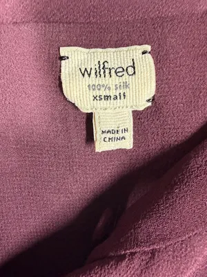 Wilfred Dark Purple‎ Silk Sheer Button Down Top thumbnail 2