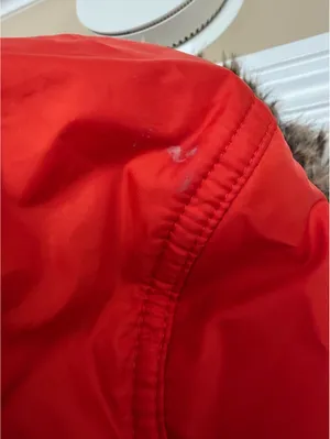 ***SALE!!*** Metro red hooded puffer vest with faux fur trim thumbnail 7