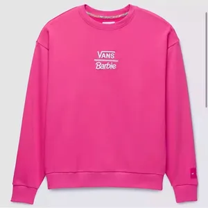 Vans x Barbie Rene Hot Pink Oversized Long Sleeve Crew Sweatshirt Large NEW thumbnail 2