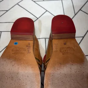 Bed Stu Mules 38 Tan Woven Leather Pointed Toe‎ Slides Low Heel thumbnail 7