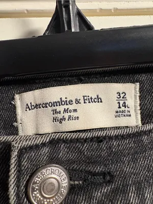 Abercrombie & Fitch Mom Jeans Womens 32/14L Black High Rise Tapered 90s Style thumbnail 2