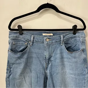 Levi's 505 Straight Leg Women's size 14‎ Regular Wash Blue Denim Jeans W34 L42 thumbnail 3