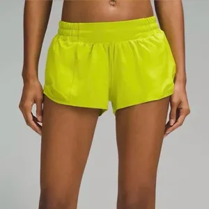 Lululemon Size 4 Hotty Hot 4" HR Electric Lemon Running Shorts thumbnail 1