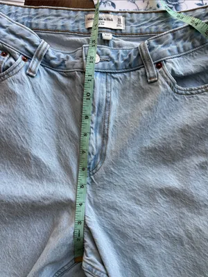 Abercrombie & Fitch Light Blue The Loose High Rise Jeans Sz 31/12 Retro Y2K thumbnail 10