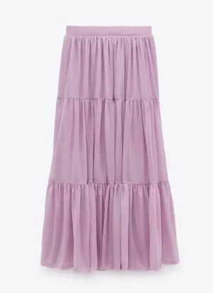 Zara Tiered Tulle Maxi Skirt thumbnail 1