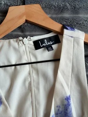 Lulus Seeing Chic Blue & Ivory Print Skater Dress Cottagecore Romantic European thumbnail 3