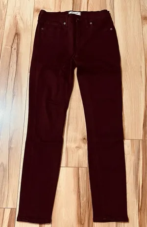 Madewell Women's Skinny Pant Sz 26x29 Maroon 19" Rise thumbnail 1