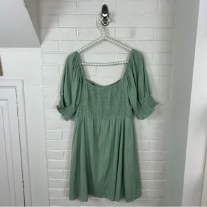 Altar’d State Green Puff Short Sleeve Dress Size L thumbnail 9