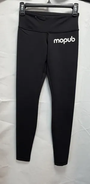 Lululemon Wunder Under Leggings Size 4 Black Custom MoPub Logo Full Length thumbnail 7