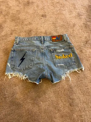 Aviator Nation Stoked Jean Denim Shorts Size 24 thumbnail 5