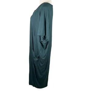 Dwell & Slumber Caftan Dress M/L Green Modal Maxi Lounge‎ Gown Pockets Sleep thumbnail 3