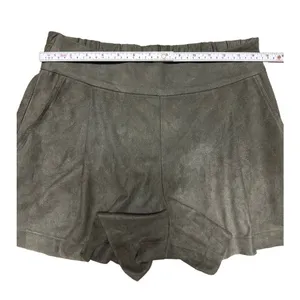 1.STATE Women's‎ High Waist Shorts Vegan Faux Suede Pleated Olive Earth Sz S thumbnail 9