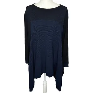 Lululemon It All Lines Up Poncho Sweater OS Navy Black Ribbed Knit Travel‎ Cozy thumbnail 4