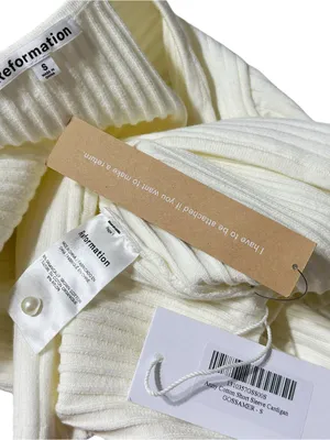 REFORMATION Anny Knit Cropped Cardigan, Gossamer, Small thumbnail 9